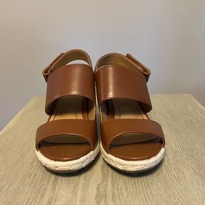 Vionic 6.5 Espadrille Wedge Sandals In Brown